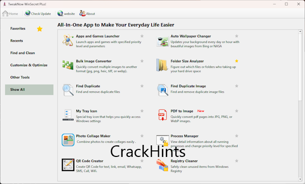 TweakNow WinSecret Plus Free