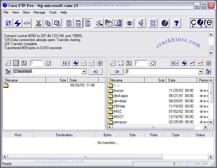 Core FTP Pro version free with crack