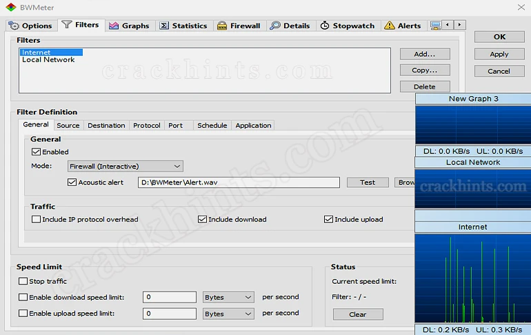 BWMeter Download Full Version Network Traffic Monitoring Dashboard Interface