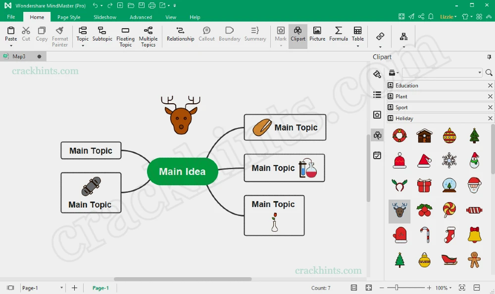 Wondershare EdrawMind Pro full version interface showing mind mapping tools