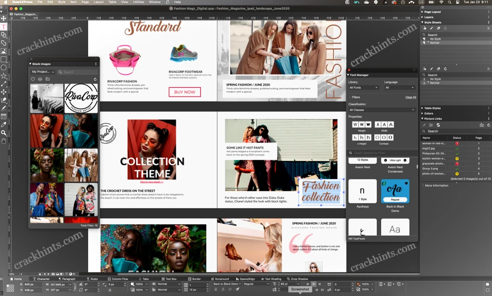QuarkXPress 2026 full version interface showing design tools