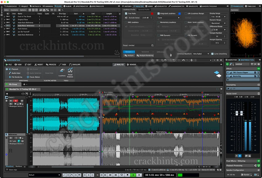 WaveLab Pro interface full version audio editing and mastering workspace